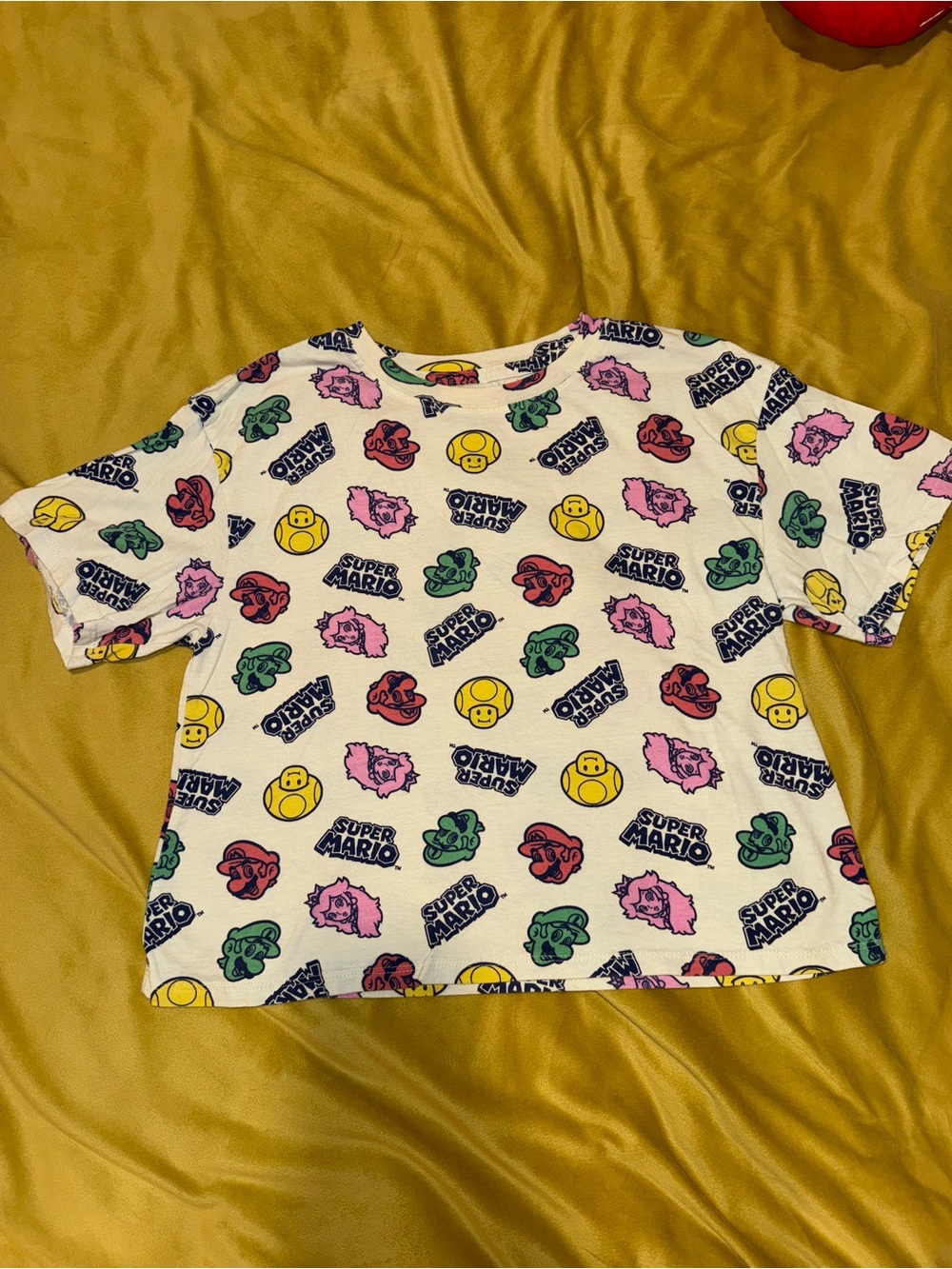 Super Mario Graphic Tee with Multicolor Character Print
